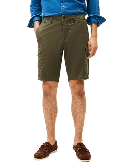 Short cargo uomo verde militare in cotone Tommy Hilfiger | MW0MW23573RBN
